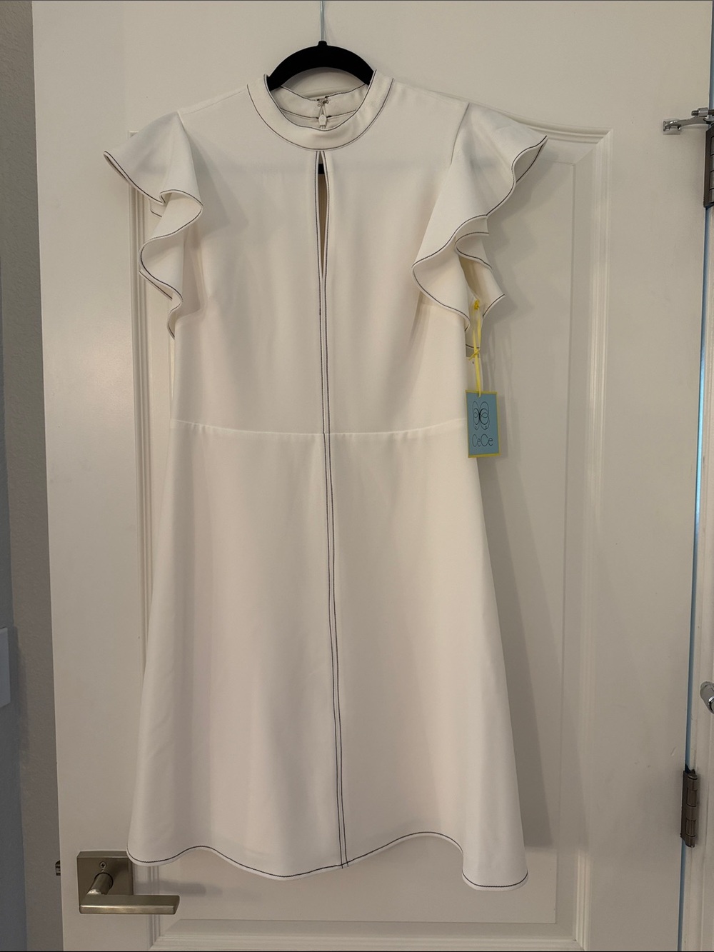 CeCe Ivory Ruffle Sleeve Mini Dress